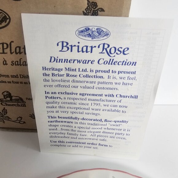 Heritage Ltd. Churchill Briar Rose Salad Plate in Original Box The box is a set - Picture 4 of 7